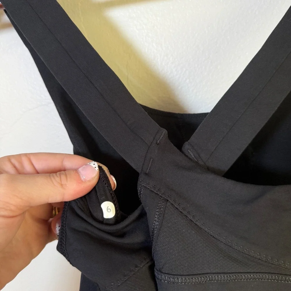 Lululemon Pushing Limits Crisscross Back Athletic Tank Top Size 6 Black